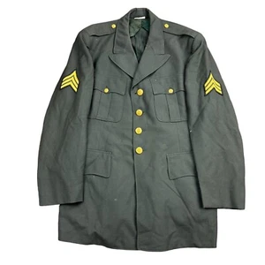 Vintage US Army Jacket Uniform Vietnam Mens 42R Tropical AG-344 Sergeant Patches - Picture 1 of 11