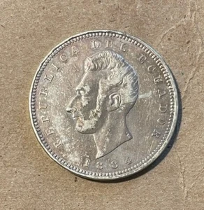 Ecuador - 1884 Heaton Large Silver Sucre - Nice - Picture 1 of 2