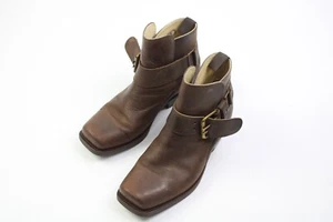 Sancho Y2K Avant Garde Seditionaries Brown Buckle Leather Boots Size 39 - Picture 1 of 16