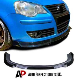 VW Polo MK4 9N3 Glanz Schwarz Front Splitter Spoiler Lippe Body Kit Wing 2005-2009 - Bild 1 von 10