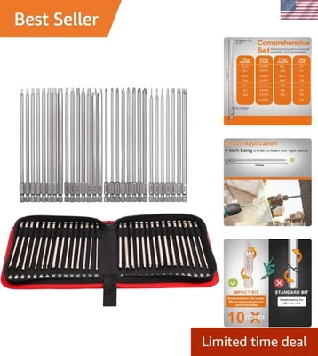 30-Piece 4-Inch S2 Alloy Steel Screwdriver Bit Set with Magnetic Tips for DIY - Image 1 of 4