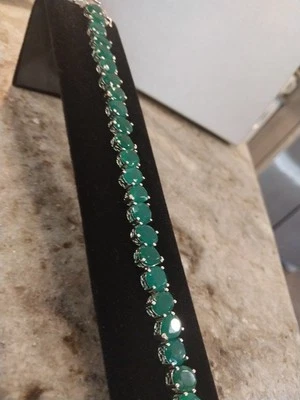 Pulsera Karis ÓNIX Verde en Platino Bond (7,25 pulgadas) 38,70 ctw Foto 1 de 4