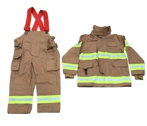 Childrens Firefighter Suit Get Real Gear Dress Up For Kids Size 2/3 Brown - Picture 1 of 8