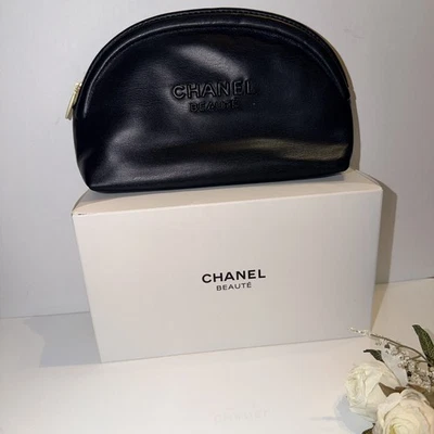 CHANEL Makeup GWP Black Cosmetic Pouch Case Purse With BOX-NEW - Image 1 of 4
