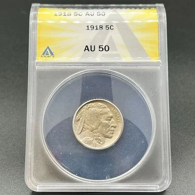 1918 BUFFALO NICKEL ANACS AU50 11HC25 - Image 1 of 4
