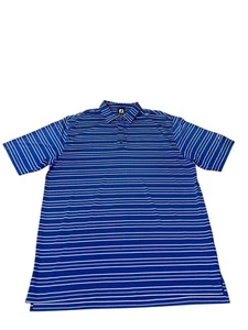 Footjoy Polo shirt Blue Striped short sleeve Golf Men's XL. - Picture 1 of 6