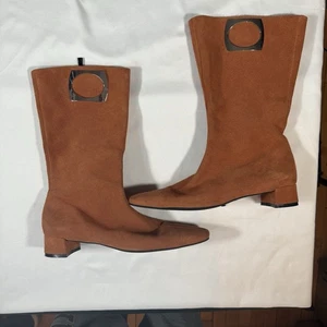 Orange Suede BELLE USA Orange Suede Boots 41-40 - Picture 1 of 12