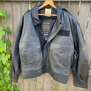 Chaqueta de bombardero de vuelo de cuero de cabra Sportys Pilot Shop XL C-1 aviación Top Gun - Imagen 1 de 24