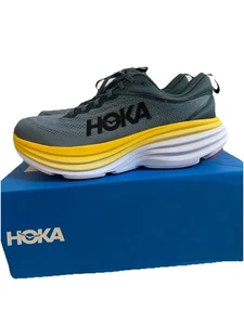 HOKA Men's Bondi 8 Running Shoes - Goblin Blue / Mountain Spring, Size 9.5D - Picture 1 of 6