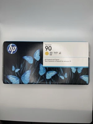 Cabezal de impresión y limpiador HP 90 amarillo genuino nuevo y sellado C5057A Foto 1 de 4