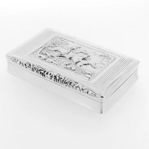 Antike Schnupftabakdose Anfang 19. Jahrhundert Österreich 13 Loth Silber Reiter Fuchsjagd - Bild 1 von 15