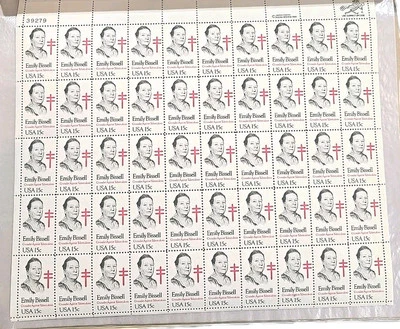 US SCOTT # 1823 SHEET OF 50 EMILY BISSELL STAMPS 15 CENT - MNH - Image 1 of 3