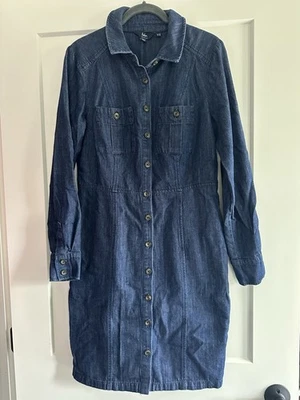 Boden Women's Dark Wash Denim  Long Sleeve Maxi Shirt Dress with Button-Up US 6 - Image 1 of 4