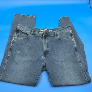Wrangler Retro Slim Straight Jeans Mens 40x34 Blue Denim - Picture 1 of 7
