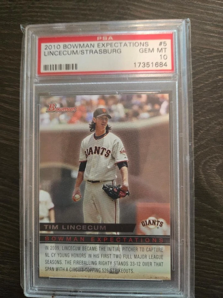 Bowman 2010 - Expectations Stephen Strasburg, Tim Lincecum #BE5 (RC) Foto 1 de 2