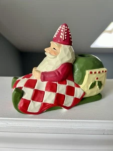 Coloniale di Cape Cod Babbo Natale Portacandele Natale Vacanze Decorazione Casa - Foto 1 di 12