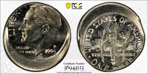 PCGS MS64 1999P Roosevelt Dime 20% Off Center Mint Error - Picture 1 of 3