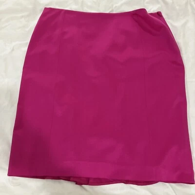 Falda Escada 46 (USA 16) Rosa Fucsia Pliegues Espalda de Seda Mezcla de Seda Nueva Sin Etiquetas Forrada Foto 1 de 4