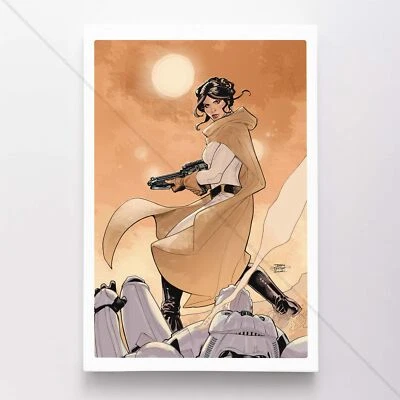 Princesa Leia Star Wars Póster Lienzo Película Cómic Arte Impresión #82 Foto 1 de 4