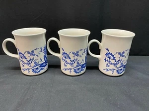 3er Set ~ Churchill "BLUE ONION" England ~ Tassen ~ 4" hoch - Bild 1 von 9