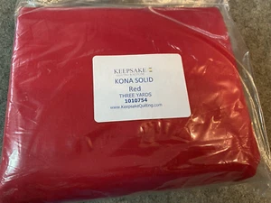 Kona Cotton fabric cherry red 3 yd package 44"w - Picture 1 of 1