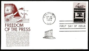 1119 4c Freedom of the Press FDC Anderson brown cachet Sept 22,1958  - Picture 1 of 1