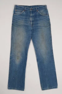 80s Vintage Levis 630 denim jeans 36x32 blue faded distressed - Picture 1 of 10