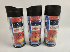 Lot 3x Royal Caribbean Intl Red Cruise Line Coca-Cola Tumbler Reusable Cups Mugs