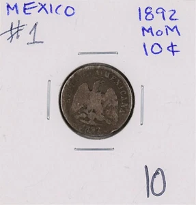 1892 Mo M Mexico 10 Centavos Coin #1 - Picture 1 of 2