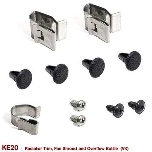 BRAND NEW VK RADIATOR TRIM, FAN SHROUD, OVERFLOW CLIPS and SCREWS, GM - Bild 1 von 2