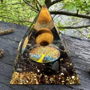 Vetro Stress Cristallo Orgonite Piramide Ossidiana Chakra Cristallo Natale - Foto 1 di 1