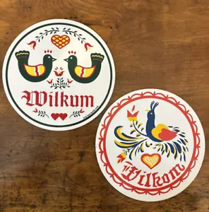 Pennsylvania Dutch Hex Signs Wilkum 1-Zook 1-Unbranded 7.5" Vintage Set of 2 - Picture 1 of 8