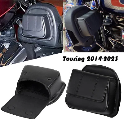 Black Fairing Lower Door Pocket Bag For Harley Touring Trike Tri Road Glide King Foto 1 de 4