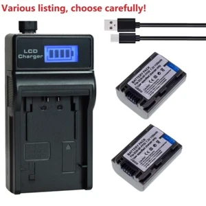 Battery or LED charger for SONY NP-FP50 HandyCam DCR-DVD92E DCR-DVD105 DCR-HC35 - Picture 1 of 47