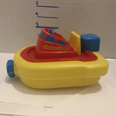 Curious George 2007 raro barco de brinquedo de banho apenas (sem figura) 7" barco de corda 2658NT - Imagem 1 de 4