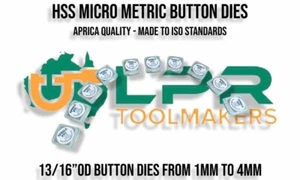 Metric HSS Small Size Button Dies [13/16"OD] Sizes 1.0 to 4mm Aprica - Picture 1 of 21