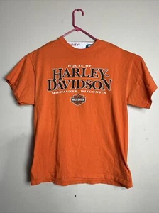 HARLEY-DAVIDSON MOTORCYCLES HOUSE OF HARLEY Milwaukee Wisconsin Orange XL shirt - Picture 1 of 4
