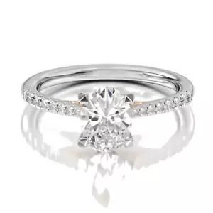 Certified Lab Grown Diamond Wedding Ring 14K Multi Tone Gold 2.60 CT Oval Cut - Picture 1 of 13