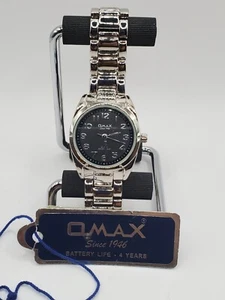 Omax Ladies Fashion Quartz Watch 26mm Round Silver Tone Bracelet Band - Picture 1 of 8