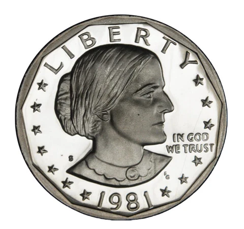 1981-S Deep Cameo GEM Proof Susan B Anthony US One Dollar (Type1) Free S&H 3130 Cover