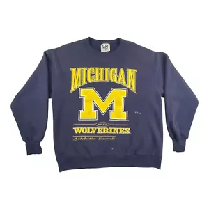 Vintage Michigan Wolverines Sweatshirt by Lee Sport Men's Size Large Blue 1817 - Picture 1 of 10