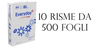 Carta A4 80 gr Per Stampante Copy Everyday 80 10 risme da 500 fogli - Foto 1 di 1