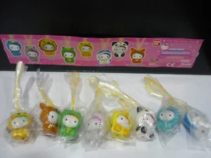 Gashapon Capsules Hello Kitty Wildlife Costume Swing Figurines Set of 8 Bandai - Picture 1 of 2