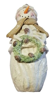 New Creative Brand Snowman Glitter Rustic Christmas Seasonal 10" Home Decor - Picture 1 of 5