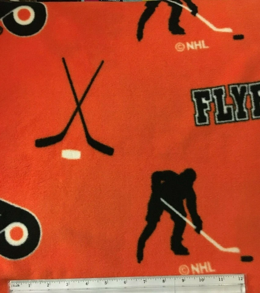 Philadelphia Flyers NHL Fleece Fabric 35.5" x 60" NEW Just short of a Yard NEW - Image 1 of 1