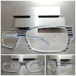 Men's or Women Classy Elegant Modern READING EYE GLASSES READERS Striped Frame - Picture 1 of 9