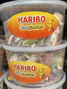 2 Kg Haribo Tangfastics Drum Tub Kids Party Sweets Candy Bulk Fizz Fruit Flavour - Picture 1 of 4