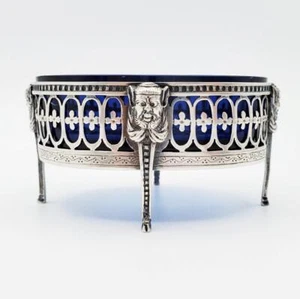 18th c. Solid Silver Augsburg Open Salt by Bruglocher Imp Decoration Cloven Hoof - Picture 1 of 12