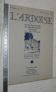 L'ARDOISE N°15 1931 DOCUMENTATION TECHNIQUE ARTISTIQUE ARCHITECTURE COUVERTURE - Imagen 1 de 5