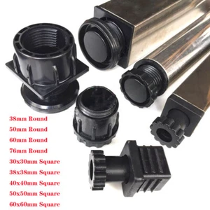 Adjustable Table Feet Levelling Height Tube Cover End Cap Plug Inserts Kitchen - Picture 1 of 15